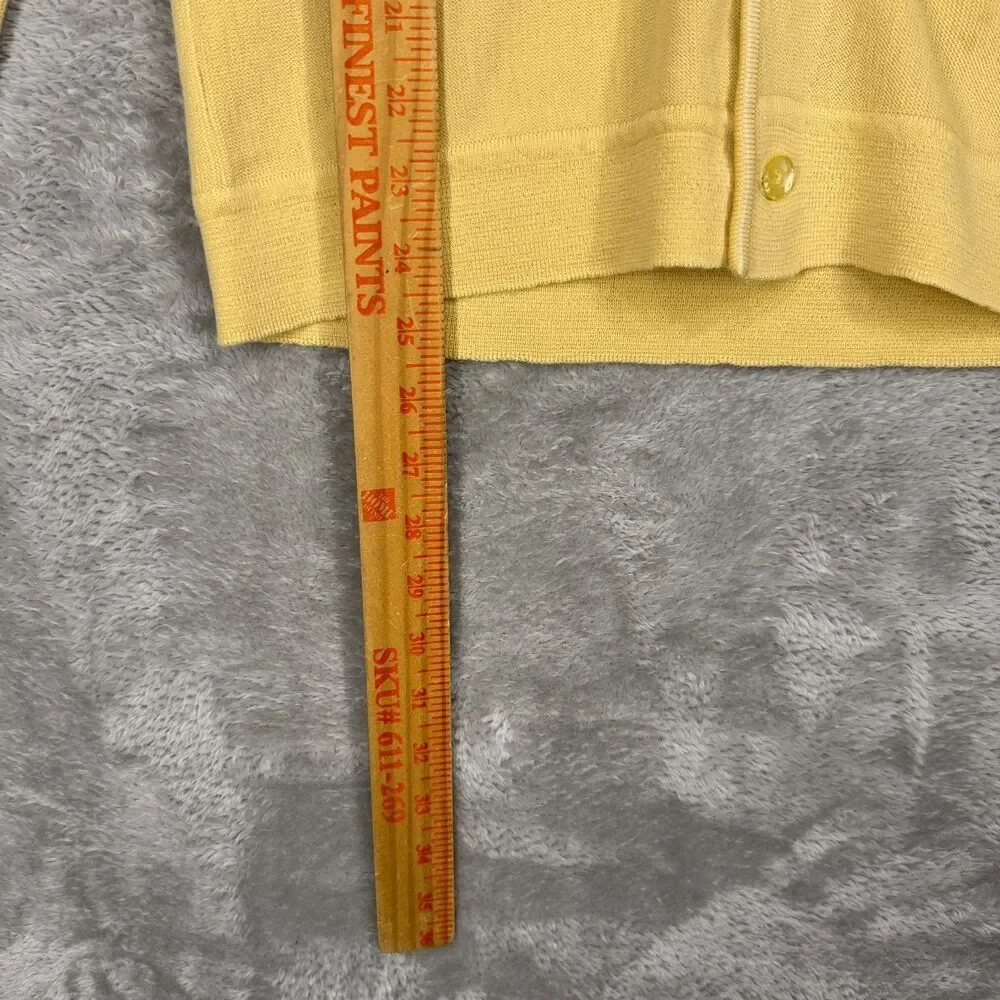 Vtg 70s Pendleton Cardigan Sweater Mens Medium Sir Yellow Virgin Wool USA Made